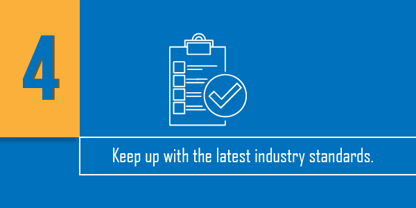 Secure your application - Keep up with the latest industry standards Standards organisations like the National Institute of Standards and Technology (NIST) provide standards that help firms solve their security concerns and industry laws while maintaining strong security practices.