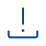 Blue line icon resembling a small tray or container with a curved bottom