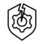 Solid black square used as a design element.